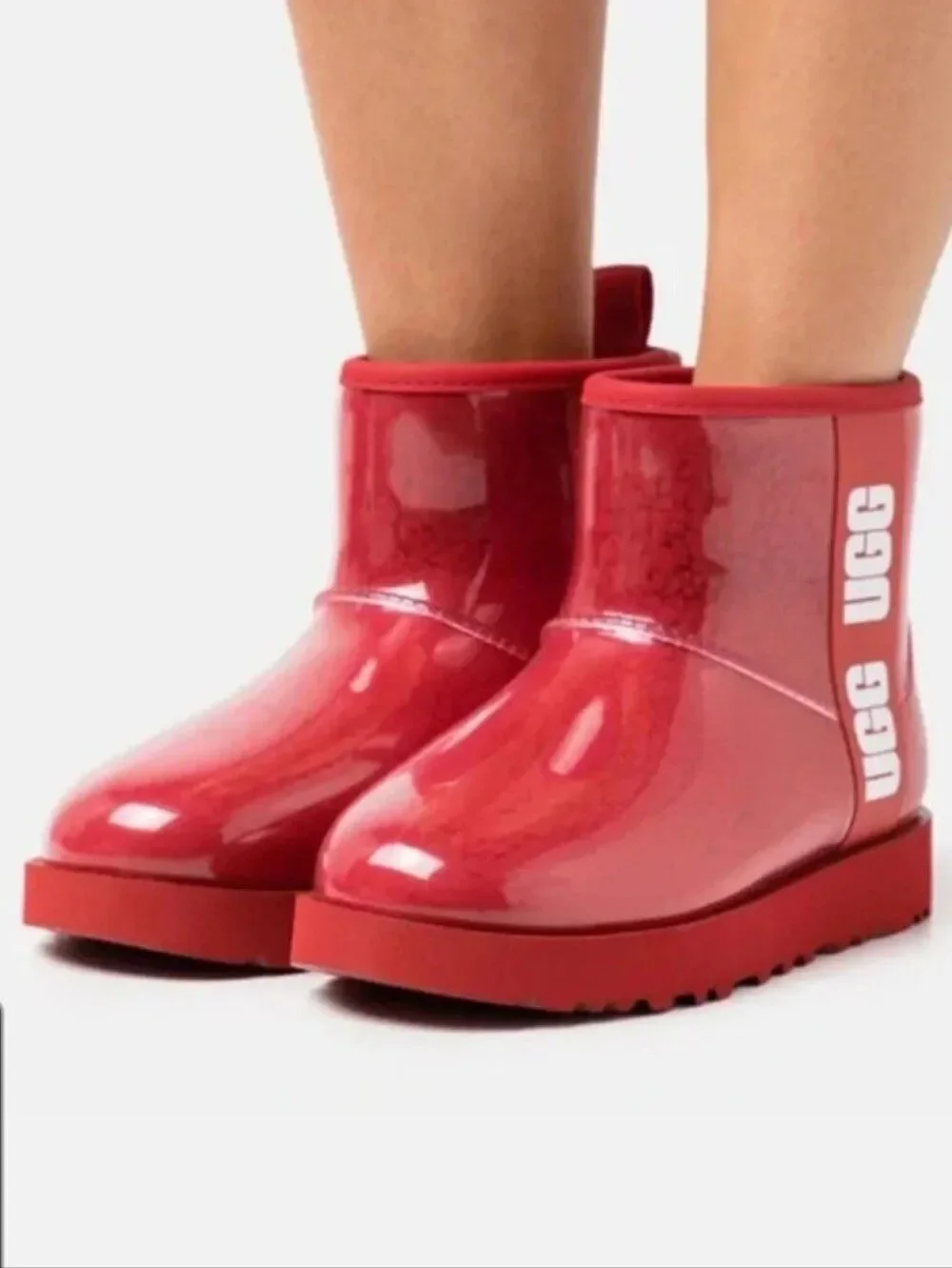 UGG Women's Classic Clear Mini Boots in  Red Samba Size 6